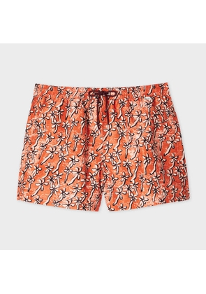 Paul Smith Orange 'Field Flowers' Print Swim Shorts