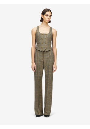 ALEXANDER MCQUEEN - High-waisted Country Check Tailored Trousers - Item 858535QJAFR9101