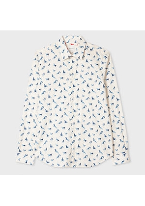 Paul Smith Super Slim-Fit Blue 'Year of the Horse' Print Shirt