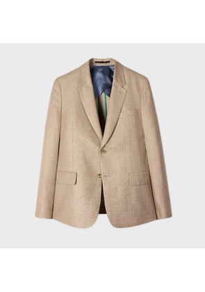 Paul Smith Tan Sharkskin Linen-Wool Buggy-Lined Blazer Brown