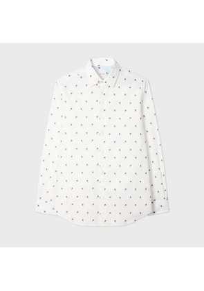 Paul Smith Tailored-Fit White 'Ditsy Flower' Cotton Shirt