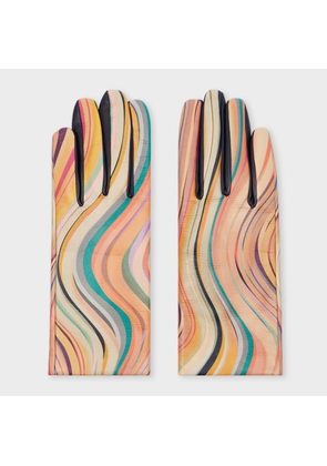 Paul Smith Women's 'Swirl' Leather Gloves Multicolour
