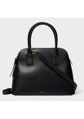 Paul Smith Women's Black Leather 'Signature Stripe' Top Handle Bag