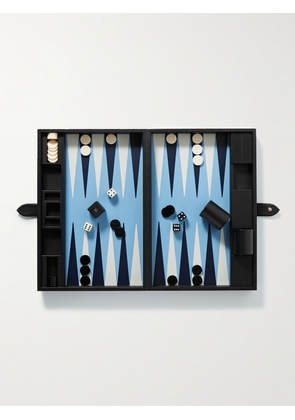 Smythson - Panama Cross-Grain Leather Backgammon Set - Men - Black