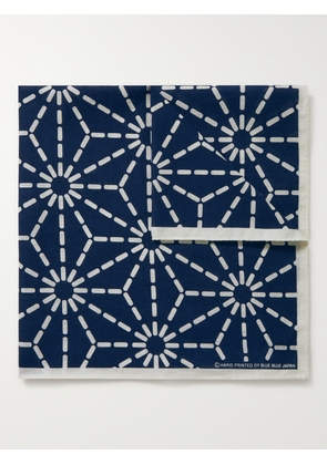 Blue Blue Japan - Printed Indigo-Dyed Cotton Pocket Square - Men - Blue