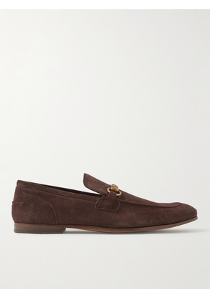 Gucci - Jordaan Horsebit Suede Loafers - Men - Brown - UK 5