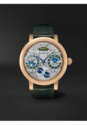Bovet - Récital 27 Limited Edition Hand-Wound 46mm 18-Karat Red Gold and Leather Watch, Ref. No. R270007 - Men - Green