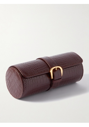Rapport London - Croc-Effect Leather Watch Roll - Men - Brown