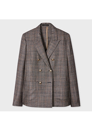 Paul Smith Women's Check Double Breasted Blazer Brown