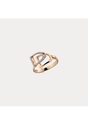 Pave Diamond Double-Stirrup Ring