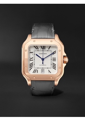Cartier - Santos Automatic 39.8mm 18-Karat Rose Gold Interchangeable Alligator and Leather Watch, Ref. No. WGSA0011 - Men - White