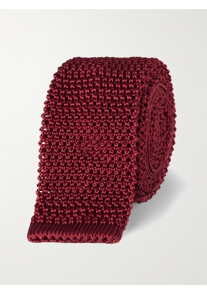 Charvet - 5cm Knitted Silk Tie - Men - Burgundy