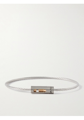 Le Gramme - 5g Brushed Recycled Sterling Silver, Titanium and 18-Karat Gold Bracelet - Men - Silver - 15