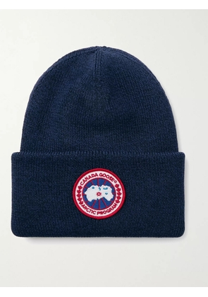 Canada Goose - Logo-Appliquéd Merino Wool Beanie - Men - Blue