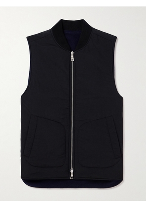 Mr P. - Reversible Padded Wool-Blend Gilet - Men - Black - XS