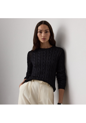 Cable-Knit Silk Crewneck Jumper