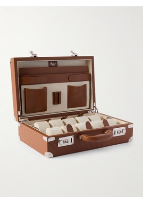 Rapport London - Valigetta Ribbed Leather 10-Piece Travel Watch Case - Men - Brown