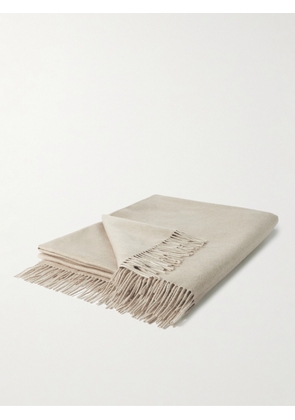 Brunello Cucinelli - Fringed Cashmere and Silk-Blend Throw - Men - Brown