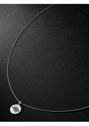Ileana Makri - Golden Eye Mini White Gold Multi-Stone Pendant Necklace - Men - Silver