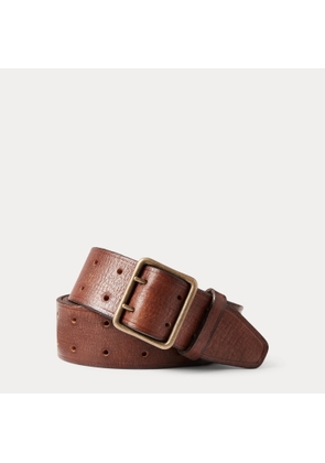 Hand-Burnished Leather Double-Prong Belt