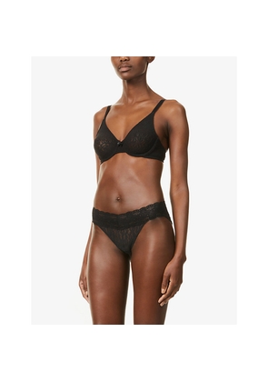 Womens Wacoal Halo Stretch-Lace Moulded Underwired Bra