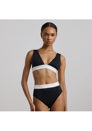 Two-Tone High-Waisted Bikini Bottom