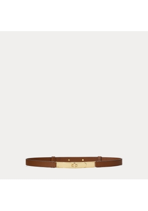 Turn-Lock Skinny Leather Belt