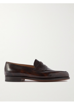 John Lobb - Lopez Leather Penny Loafers - Men - Brown - UK 5