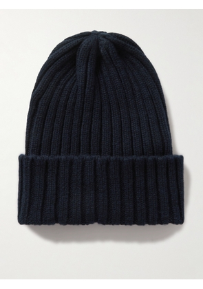 Thom Sweeney - Ribbed Cashmere Beanie - Men - Blue