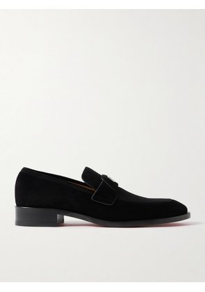 Christian Louboutin - Varsimoc Logo-Embellished Suede Loafers - Men - Black - EU 40