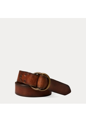 Distressed Leather Double-O-Ring Belt