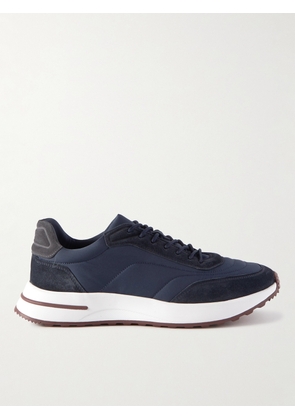 Loro Piana - Weekend Walk Suede-Trimmed Shell Sneakers - Men - Blue - EU 40