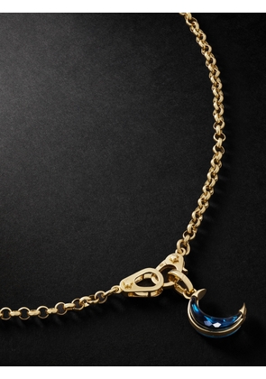 Foundrae - Crescent 18-Karat Gold Topaz Pendant Necklace - Men - Blue