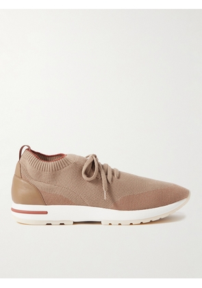 Loro Piana - 360 Flexy Leather-Trimmed Knitted Wish® Wool Sneakers - Men - Neutrals - EU 40