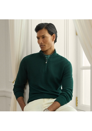 Piqué-Knit Wool Quarter-Zip Jumper