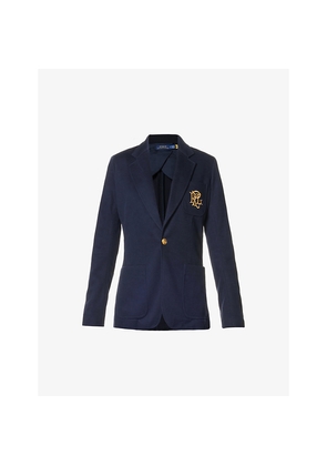 Womens Polo Ralph Lauren Padded-Shoulders Cotton-Blend Jacket