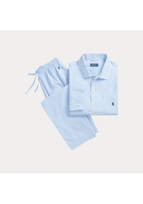 Gingham Poplin Long Sleep Set