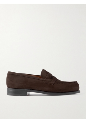 J.M. Weston - 180 Moccasin Suede Penny Loafers - Men - Brown - UK 6