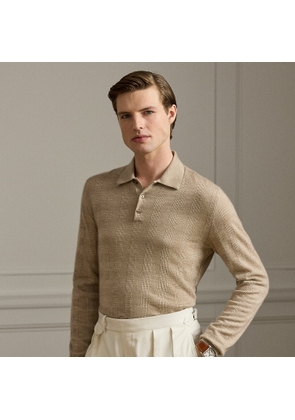 Glen Plaid Cashmere Polo-Collar Jumper