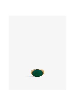Womens Monica Vinader x Kate Young 18ct Yellow Gold-Plated Vermeil Sterling Silver and Onyx Ring