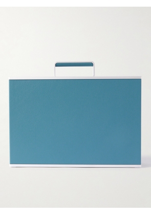 Charles Simon - Mackenzie Full-Grain Leather, Carbon and Aluminium Twelve-Piece Travel Watch Case - Men - Blue