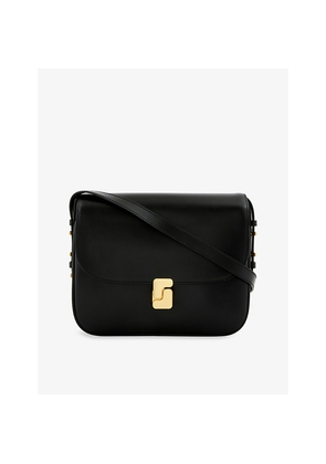 Womens Soeur Belissima Maxi Branded-Buckle Leather Cross-Body Bag