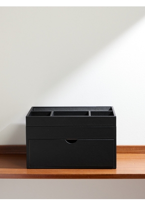 Smythson - Panama Cross-Grain Leather Stationery Organiser - Men - Black