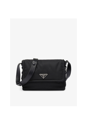 Womens Prada Brand-Plaque Small Nylon Shoulder Bag