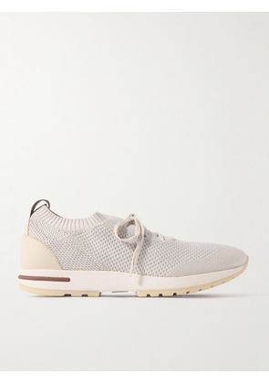 Loro Piana - 360 Flexy Leather-Trimmed Knitted Wish® Wool Sneakers - Men - Gray - EU 40
