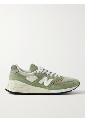 New Balance - 998 Leather- and Rubber-Trimmed Suede and Mesh Sneakers - Men - Green - UK 5.5