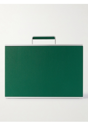 Charles Simon - Mackenzie Full-Grain Leather 12-Piece Travel Watch Case - Men - Green