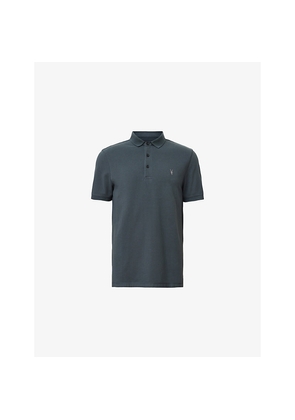Mens Allsaints Reform Logo-Embroidered Cotton-Piqué Polo Shirt