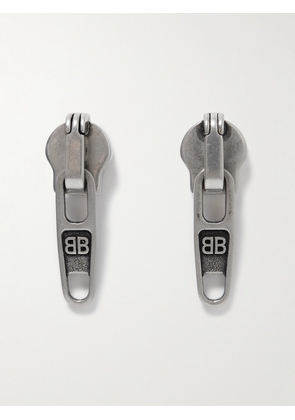 Balenciaga - Zip-Up XS Silver-Tone Earrings - Men - Silver
