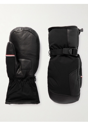 Moncler Grenoble - Logo-Appliquéd Leather-Trimmed Ski Mittens - Men - Black - M